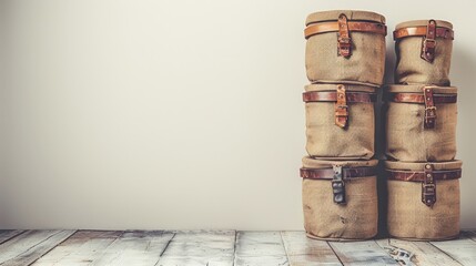 wicker baskets, boxes, decoration, design, simple background