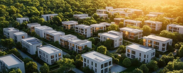 Fototapeta premium A zero-carbon city powered entirely by renewable energy, designed with advanced technology for sustainability, urban development, sustainability, technological innovation