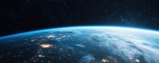 Obraz premium An international collaboration using space technology to monitor and protect Earth from cosmic threats, Earth defense, space exploration, technological cooperation