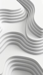 Obraz premium Abstract 3D Render, White Wavy Background With Smooth Shapes, Minimalist Design Elements