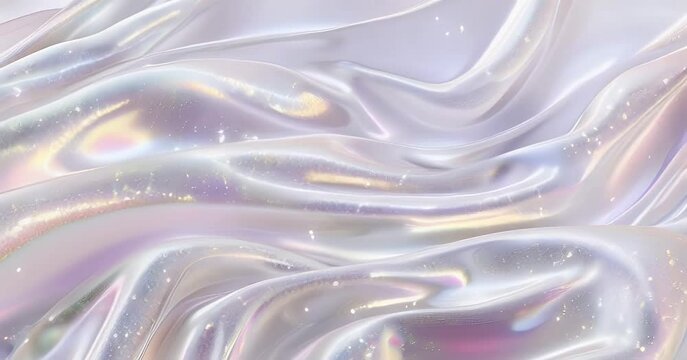 Abstract iridescent silky fabric texture with soft light reflections