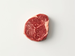 Fototapeta premium A steak of thick cut. Fresh, juicy raw marbling meat. AI generated