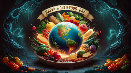 World food day poster and background, 16th october.