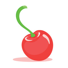 Cherry berries that will decorate the cake, red, nature, sweet, seeds, white background, berry, flavor, vector, isolate 