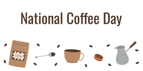National Coffee Day. Vector illustration.