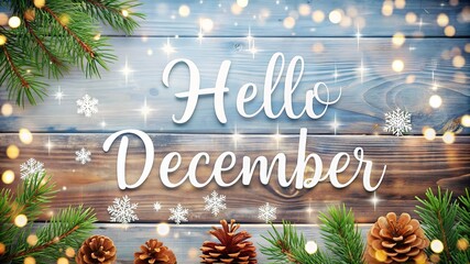 Happy Winter background. Hello December season. Cartoon illustration Template for Poster, Banner, Greeting, Card, Flyer, Cover, Sale, Promotion. Snowfall, Snowy weather. welcome winter design.