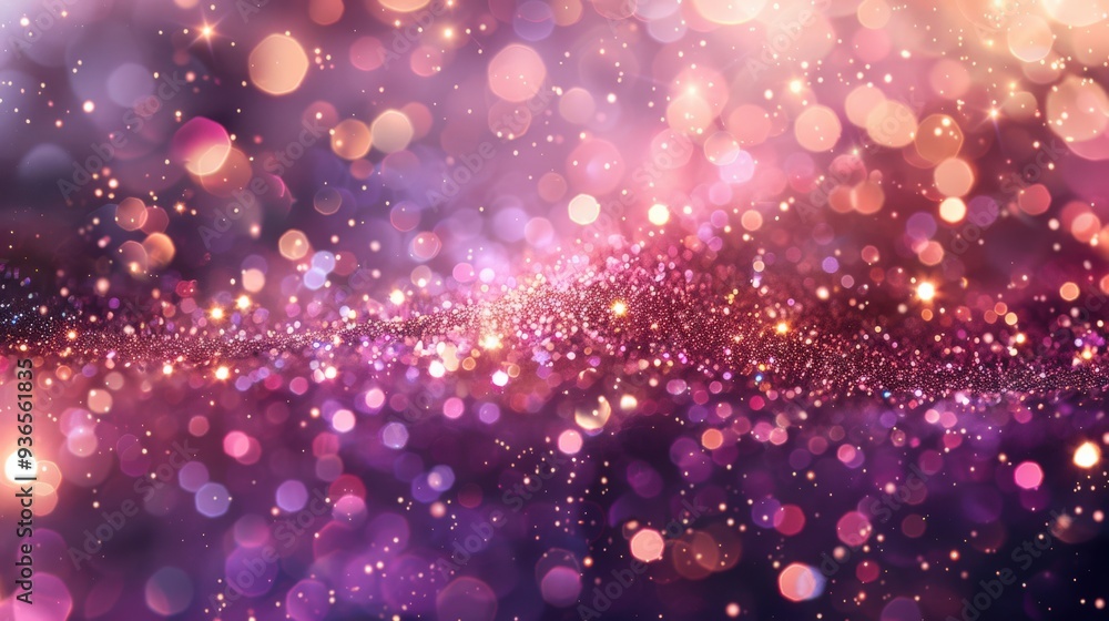Poster twinkle lights background. abstract bokeh blurred backdrop with glowing circles