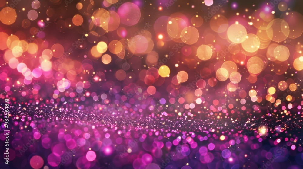 Poster twinkle lights background. abstract bokeh backdrop with shimmering sparkles