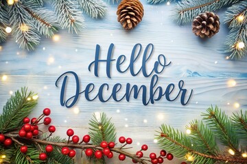 Happy Winter background. Hello December season. Cartoon illustration Template for Poster, Banner, Greeting, Card, Flyer, Cover, Sale, Promotion. Snowfall, Snowy weather. welcome winter design.