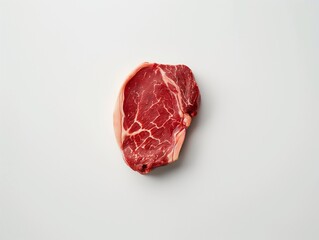 Fototapeta premium A steak of thick cut. Fresh, juicy raw marbling meat. AI generated