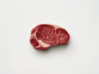 Fototapeta premium A steak of thick cut. Fresh, juicy raw marbling meat. AI generated