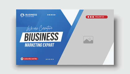 Corporate YouTube thumbnail for live workshop promotion Social media web banner and Editable Modern Video Thumbnail cover	