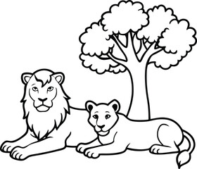 Engaging lion line art for kids to color great for developing fine motor skills and imagination in a coloring book