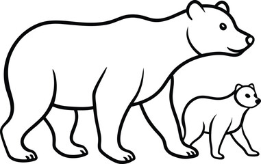 illustration of a cartoon bear with baby