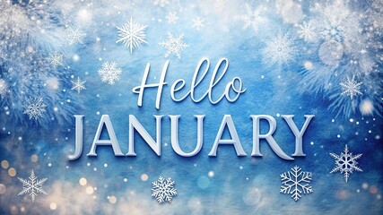 Happy Winter background. Hello January season. Cartoon illustration Template for Poster, Banner, Greeting, Card, Flyer, Cover, Sale, Promotion. Snowfall, Snowy weather. welcome winter design.