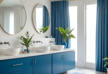 A bright white living room featuring a vibrant painting hanging on the wall, adding color to the serene space.
