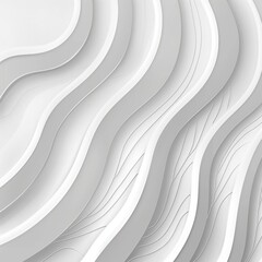 Obraz premium White Abstract Waves Background, 3d Render. Minimal Design Style with Smooth Wavy Shape