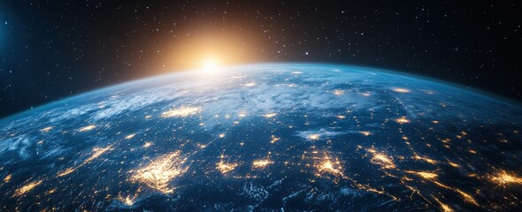 Obraz premium Cyberspace commerce infrastructure highlighting worldwide links cryptocurrency and internet-enabled objects on an extended banner design