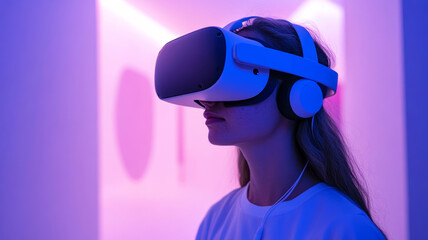 Photos of people immersed in virtual environments, exploring new worlds, or interacting in virtual communities.