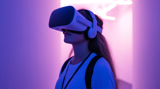 Photos of people immersed in virtual environments, exploring new worlds, or interacting in virtual communities.