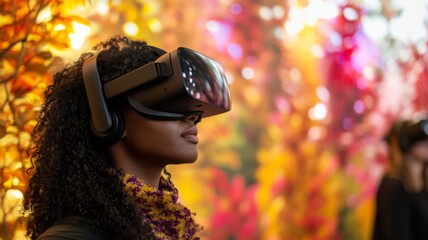 Photos of people immersed in virtual environments, exploring new worlds, or interacting in virtual communities.