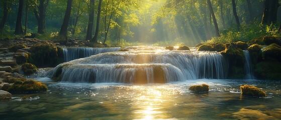 Crystalclear river flowing with fresh ideas and inspiration symbolizing the continuous flow of creativity that nourishes and sustains human progress
