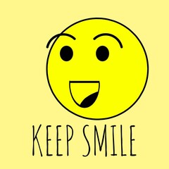 happy smiley face with Keep Smile text