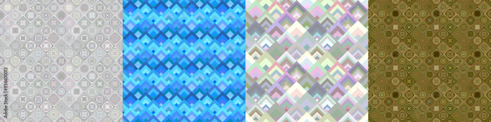 Poster seamless color geometric pattern set
