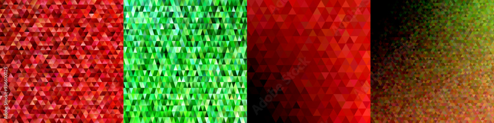 Poster abstract triangle polygon background set