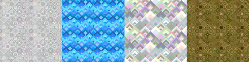 Seamless color geometric pattern set