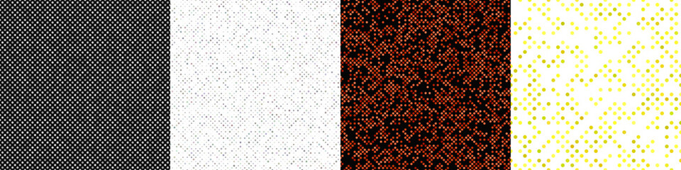 Seamless geometric dot pattern background set