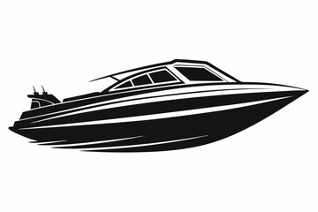 speed boat silhouette vector illustration