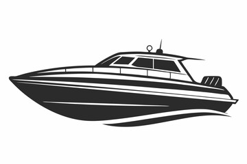 speed boat silhouette vector illustration