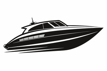 speed boat silhouette vector illustration