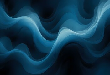 Obraz premium Flowing Blue and black abstract background with soft, wavy shapes and subtle sparkles