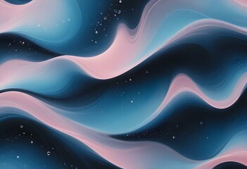 Flowing Blue and black abstract background with soft, wavy shapes and subtle sparkles