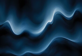 Obraz premium Flowing Blue and black abstract background with soft, wavy shapes and subtle sparkles