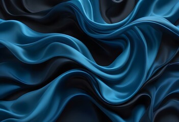 Obraz premium Flowing Blue and black abstract background with soft, wavy shapes and subtle sparkles