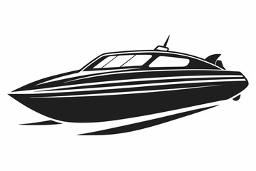 speed boat silhouette vector illustration