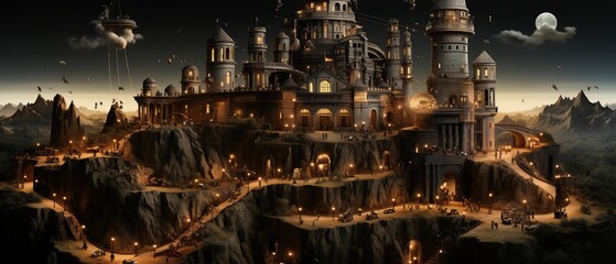 Detailed infographic depicting fortress standing strong amidst battlefield symbolizing strength resilience face of adversity visualizing how strategic planning inner fortitude help maintain stability