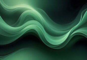 Flowing green and black abstract background with soft, wavy shapes and subtle sparkles