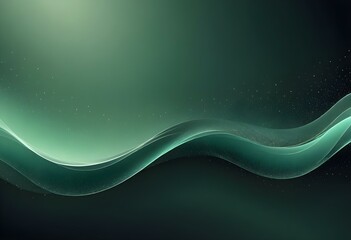 Obraz premium Flowing green and black abstract background with soft, wavy shapes and subtle sparkles