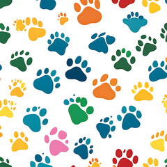 wild animal and pet paw  in a cartoon style, whimsical and fun, cute pet paw silhouette