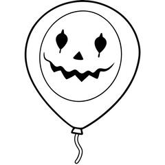 Halloween Balloon illustration line art vector