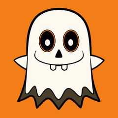 Halloween Boo Skull Clipart Vector Silhouette