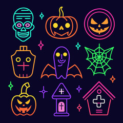 Halloween neon sign collection