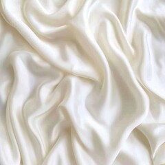 Obraz premium Elegant White Satin Fabric Background, Luxury Silk Texture with Soft Drapes and Folds