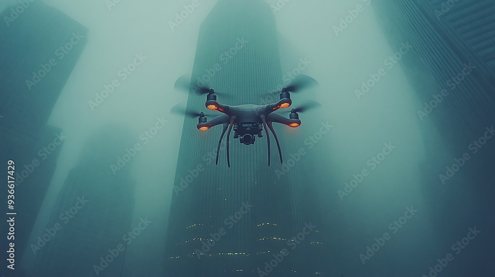 Poster drone that captures the world from angles never seen before symbolizing a new perspective on life