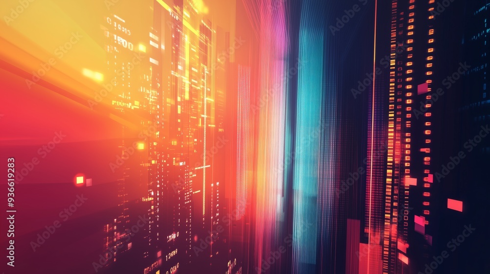 Poster abstract business background with graphs, 3d render