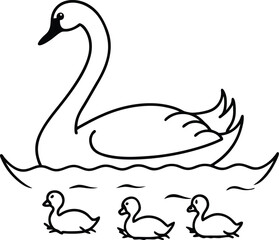 Swanwith Baby Kids Colouring Book features adorable swan illustrations for creative fun and learning
